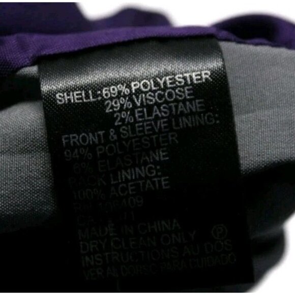 Tahari Arthur S. Levine Career 2 Button Plaid Blazer Gray Purple Lined Size 6P - Picture 7 of 8